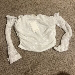 Chic White Lace Off-Shoulder Blouse